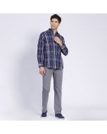 Camisa Manga Larga Trevira Fantasia Regular Fit Boton Cuello