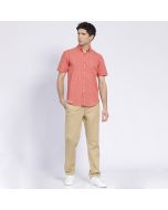 Camisa Manga Corta Estampada Diseño Slim Fit Boton Cuello
