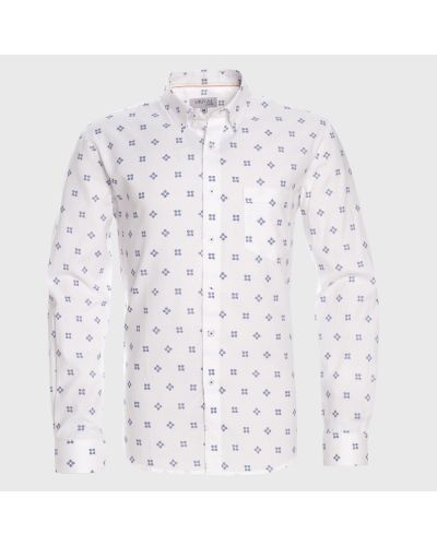 Camisa Manga Larga Oxford Estampada Slim Fit