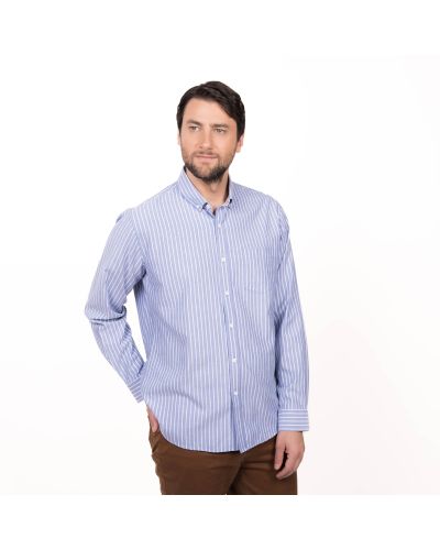 Camisa Oxford Listada Slim Fit