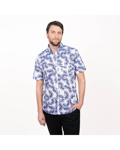 Camisa M/C Estampada Slim Fit